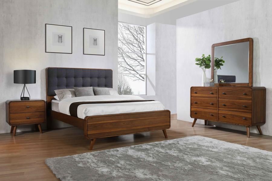 Robyn Bedroom Set Dark Walnut, Sets: 4-Piece, Size: Full