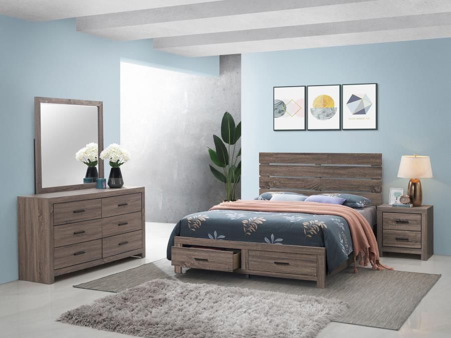 Brantford Bedroom Set Barrel Oak, Sets: 4-Piece, Size: Eastern King