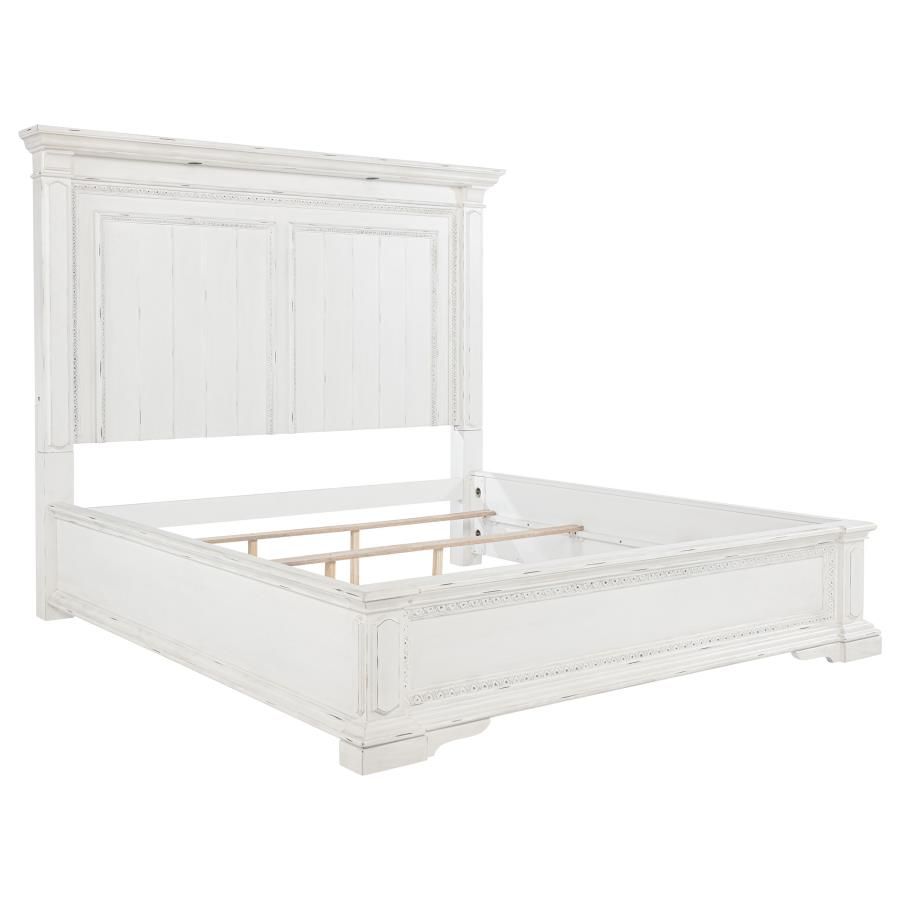 McKinney LED Light Panel Bed Vintage White, Size: Eastern King