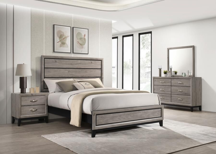 Valen Bedroom Set Light Taupe, Sets: 4-Piece, Size: Full