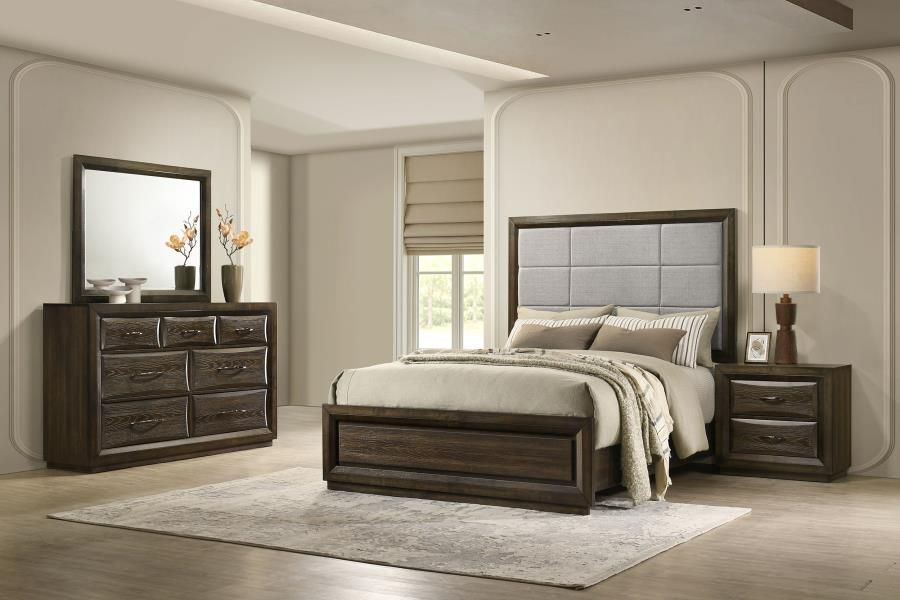Atlas Bedroom Set Dark Oak, Sets: 4-Piece, Size: Eastern King