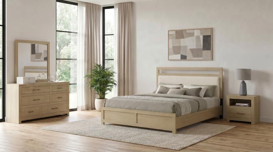 Hendricks Bedroom Set Light Oak (222651), Sets: 4-Piece, Size: Eastern King