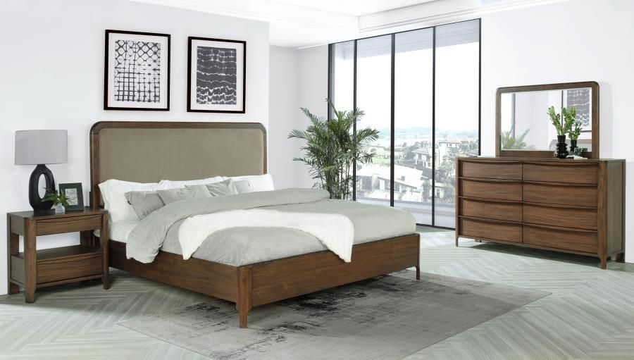 Maderia Bedroom Set Walnut, Sets: 4-Piece, Size: Eastern King