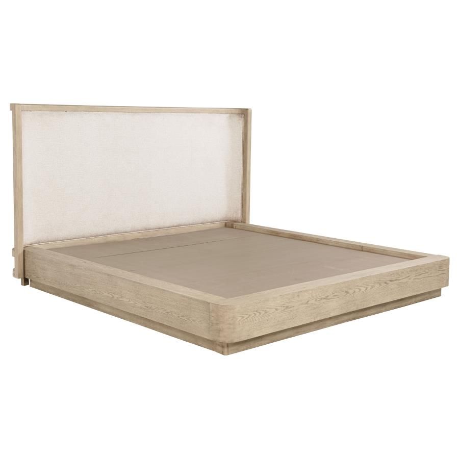 Kailani 52-inch Wingback Bed Beige Oak, Size: Eastern King