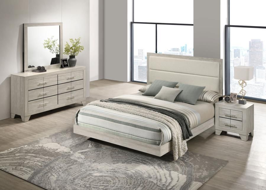 Trenton Bedroom Set Rustic Cream, Sets: 4-Piece, Size: Full