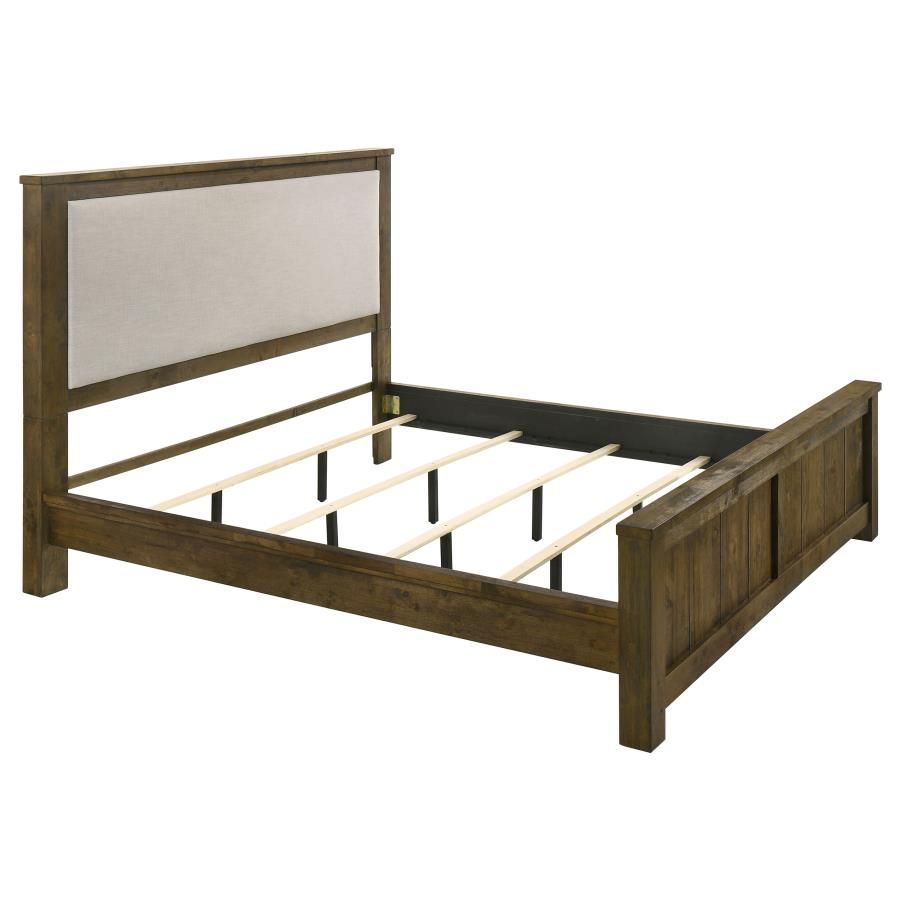 Doherty Linen Panel Bed Rustic Brown, Size: Eastern King