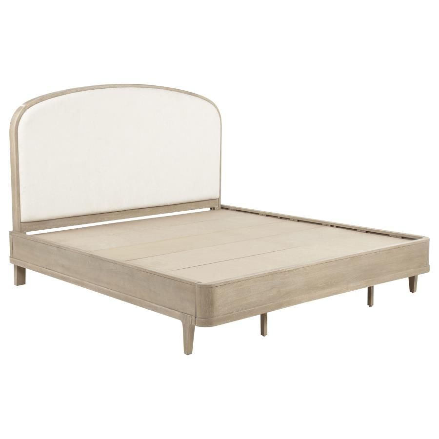 Lucaire Upholstered Panel Bed Sandstone, Size: Eastern King