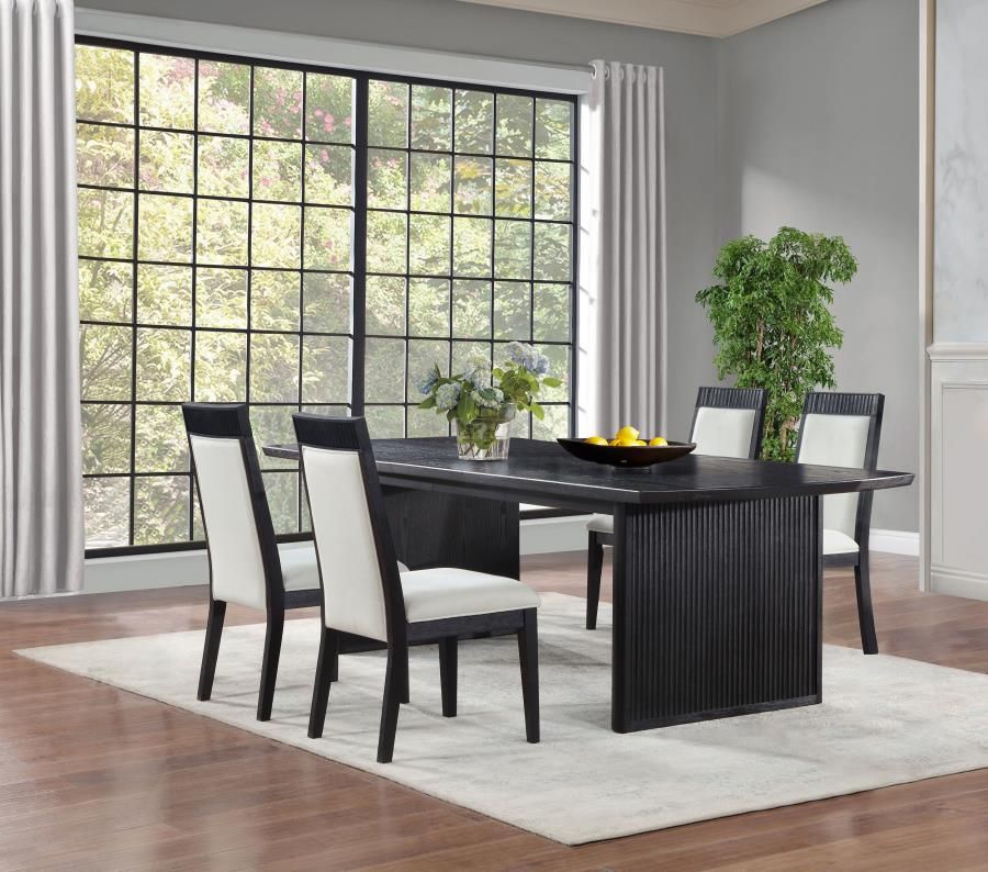 Brookmead Extension Leaf Dining Table Set Black