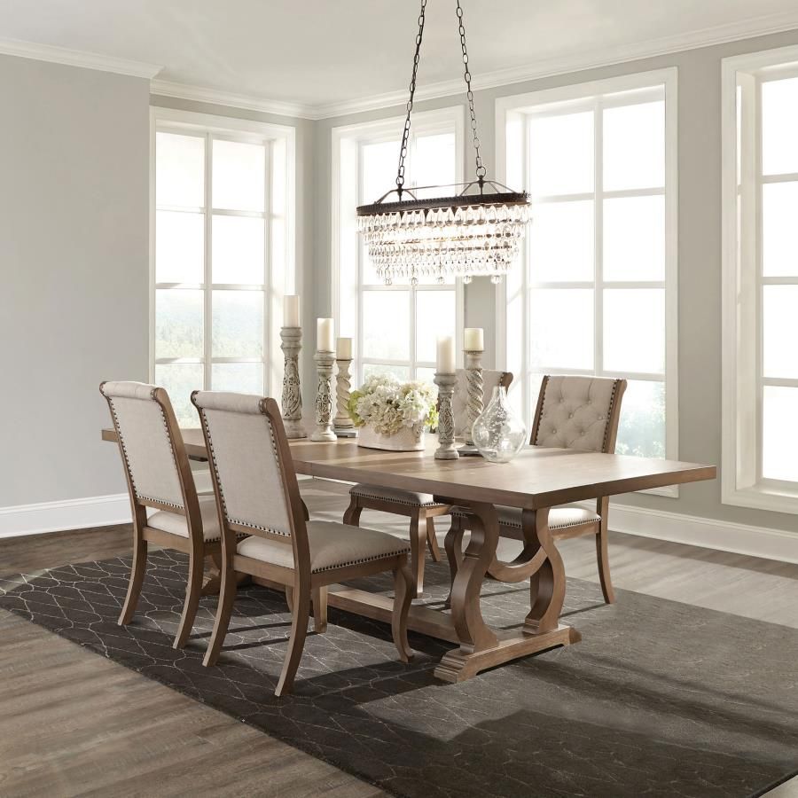 Brockway Extension Leaf Dining Set Barley Brown, Sets: 5-Piece