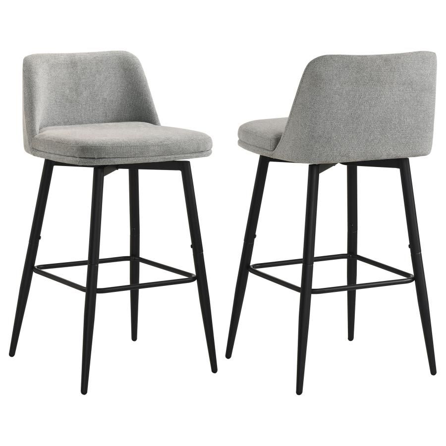 Mellor Fabric Upholstered Swivel Bar Chair (Set of 2), Color: Grey