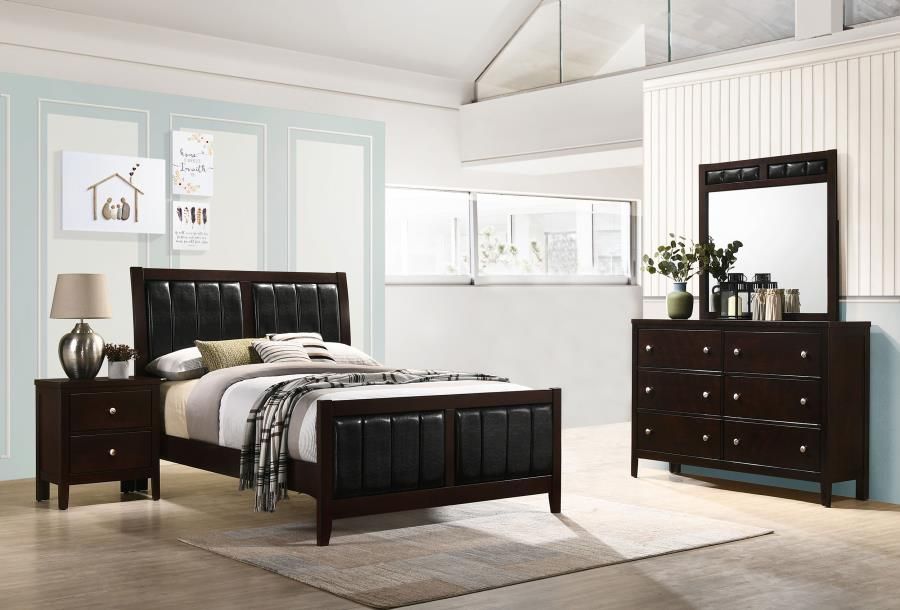 Carlton Bedroom Set Cappuccino, Sets: 4-Piece, Size: Full