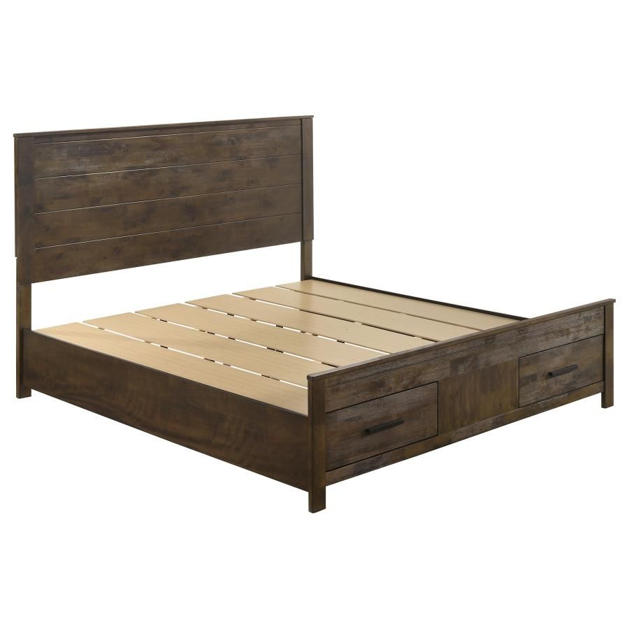 Woodmont Storage Bed Rustic Golden Brown, Size: Eastern King