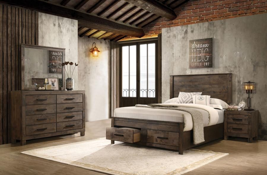 Woodmont Bedroom Set Golden Brown, Sets: 4-Piece, Size: Eastern King