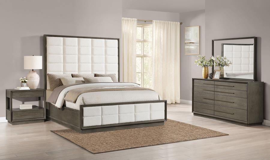 Durango Bedroom Set Taupe Oak, Sets: 4-Piece, Size: Eastern King