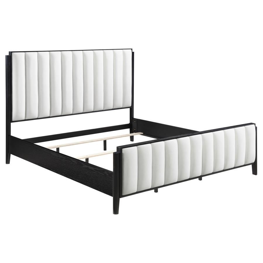 Brookmead 60-inch Upholstered Bed Black, Size: Eastern King