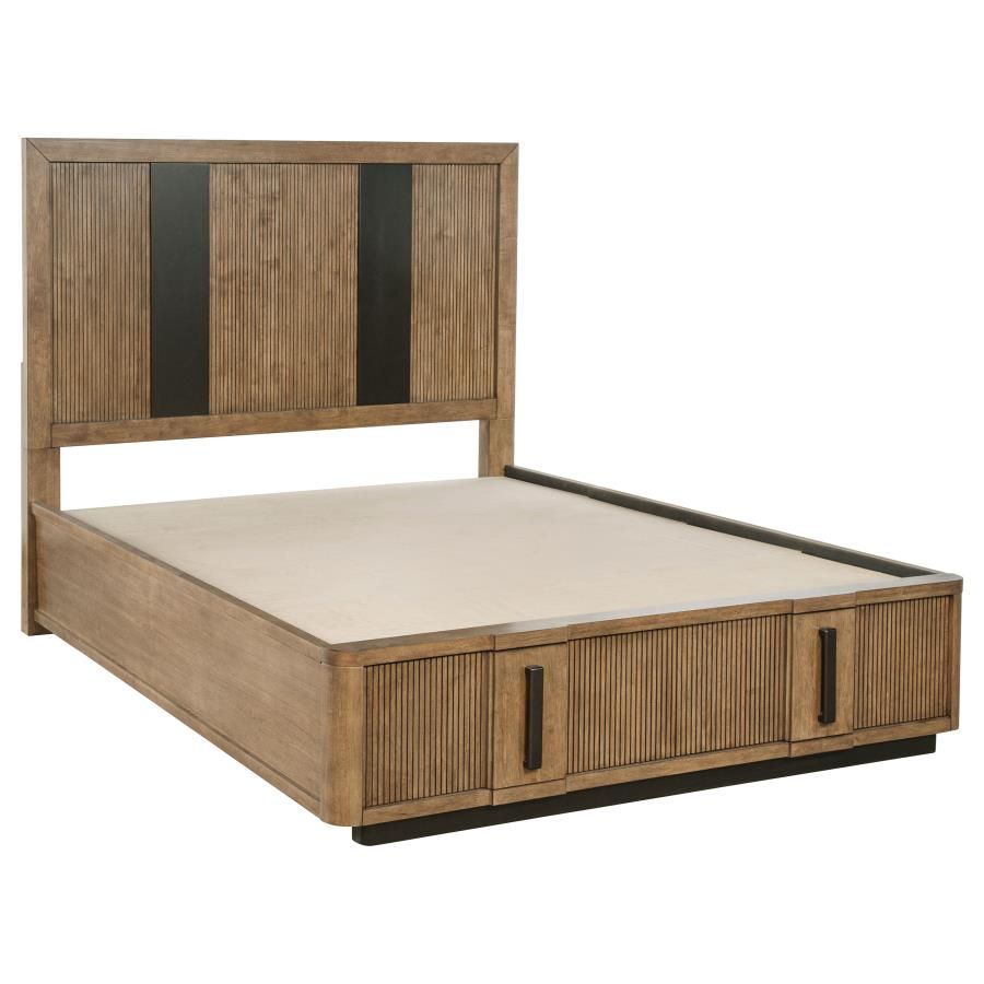 Terrace 2-drawer Storage Bed Ash Brown, Size: Eastern King