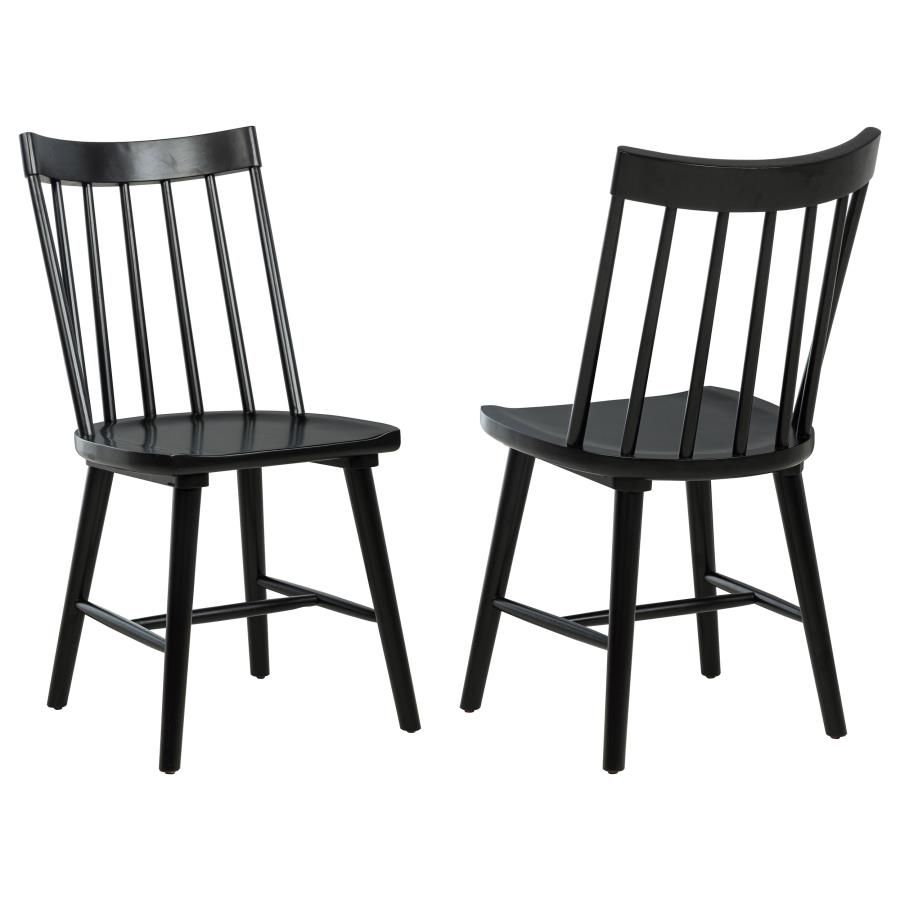 Middleton Solid Wood Dining Side Chair (Set of 2), Color: Black