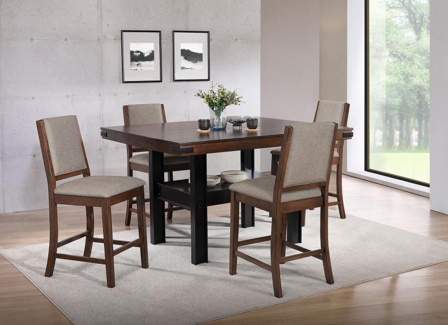 Patterson Counter Height Dining Set Mango Oak, Sets: 5-Piece