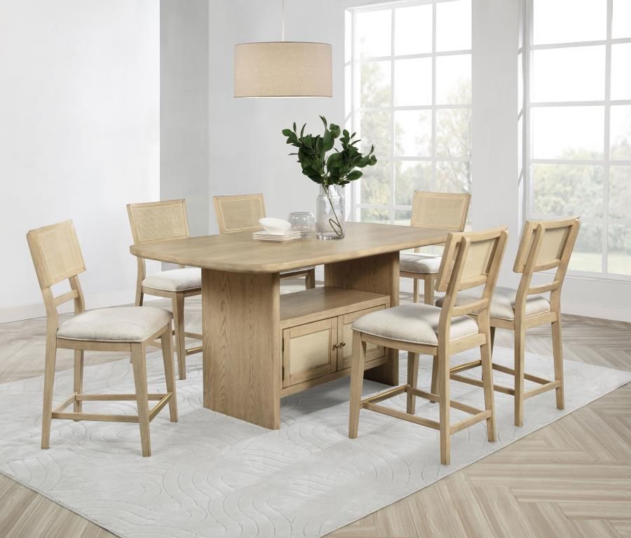 Kailani Counter Dining Set Beige Oak, Sets: 7-Piece