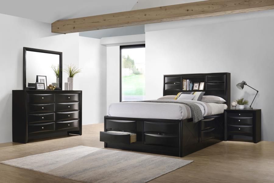 Briana Bedroom Set Black, Sets: 4-Piece, Size: Eastern King