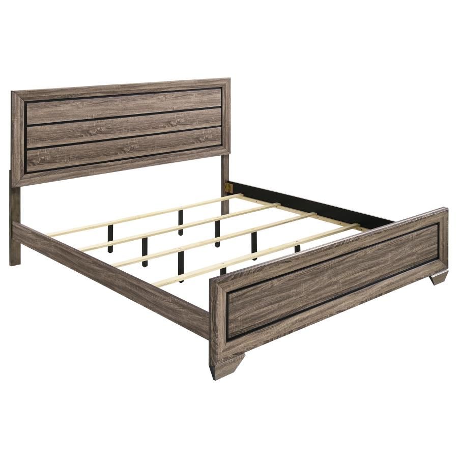 Kauffman Wood Panel Bed Washed Taupe, Size: Eastern King