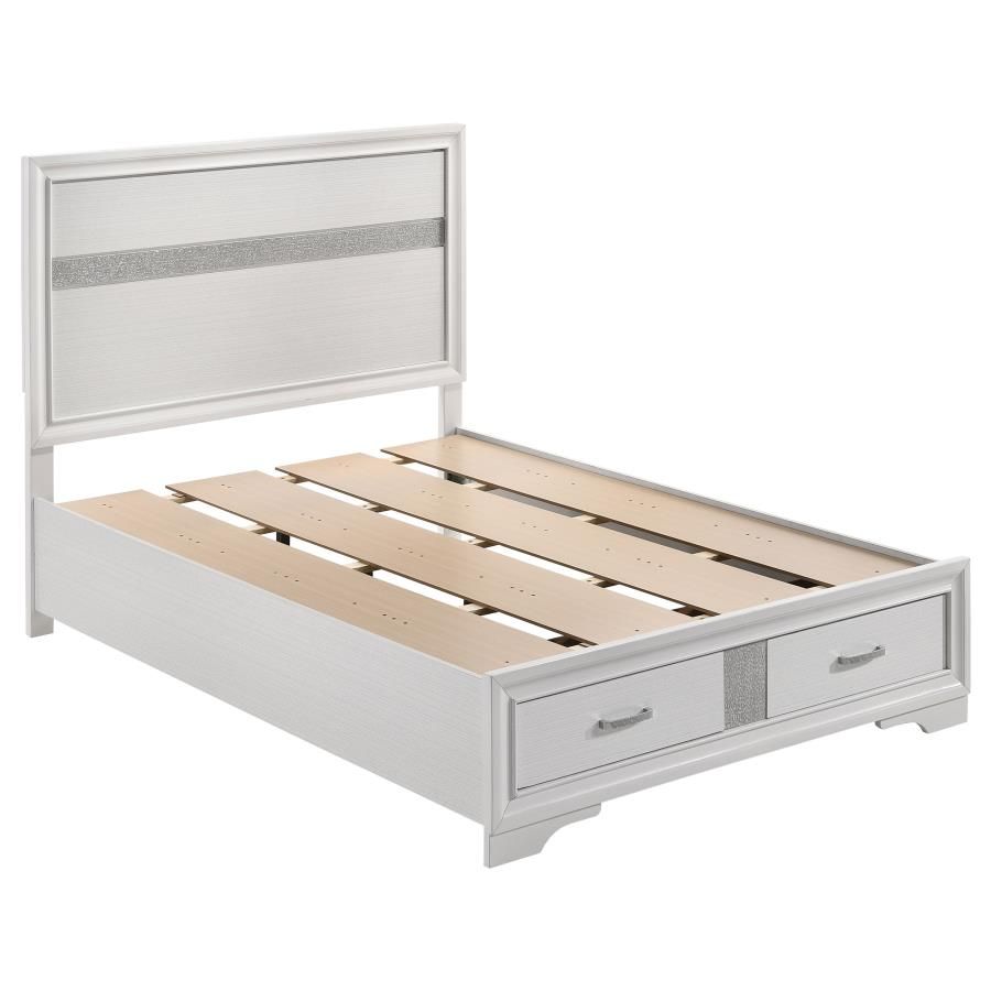 Miranda 51-inch Wood Storage Panel Bed White, Size: Full