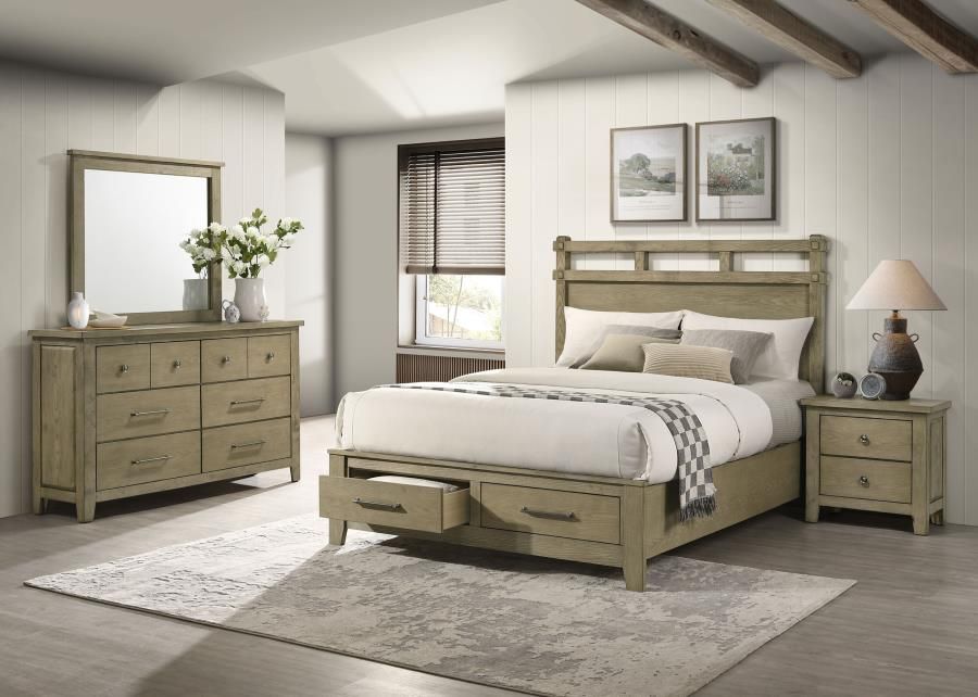 Hazlewood Bedroom Set Vineyard Oak, Sets: 4-Piece, Size: Eastern King