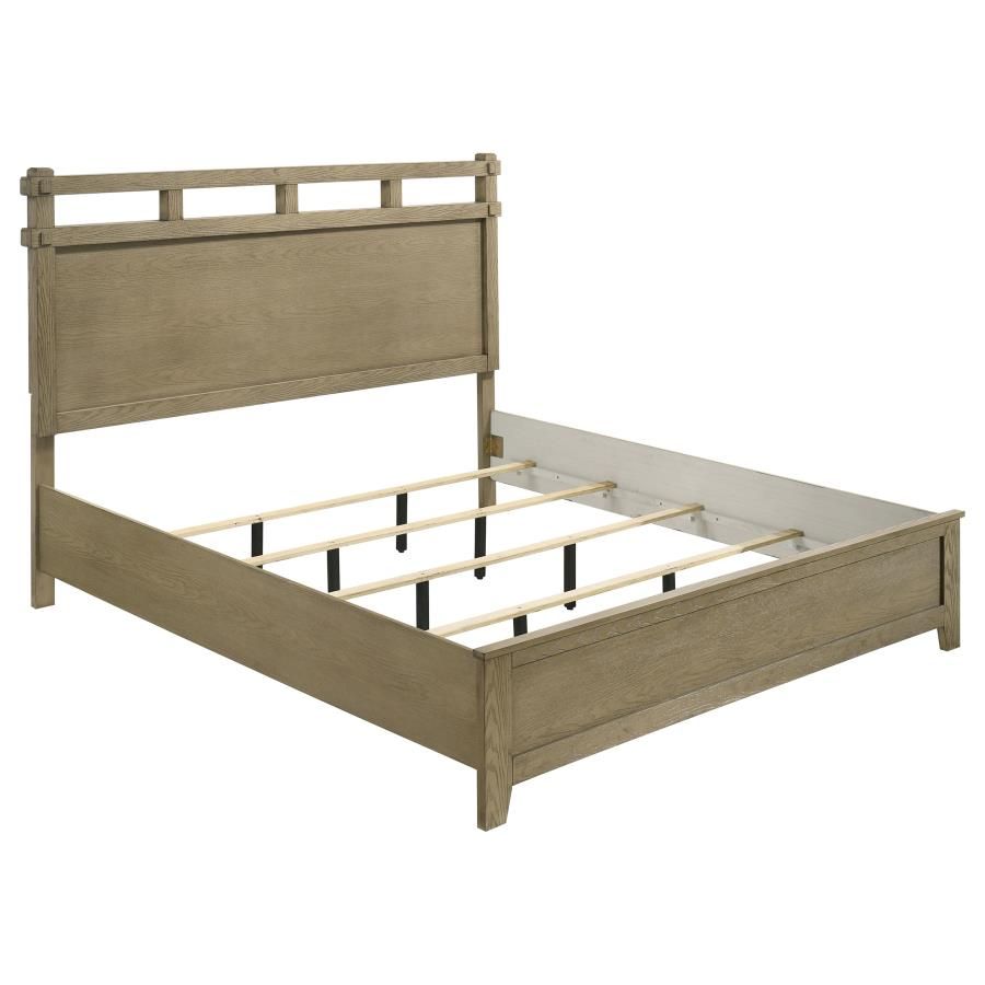 Hazlewood 61-inch Panel Bed Vineyard Oak, Size: Eastern King