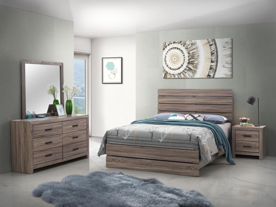 Brantford Bedroom Set Barrel Oak (207041), Sets: 4-Piece, Size: Eastern King