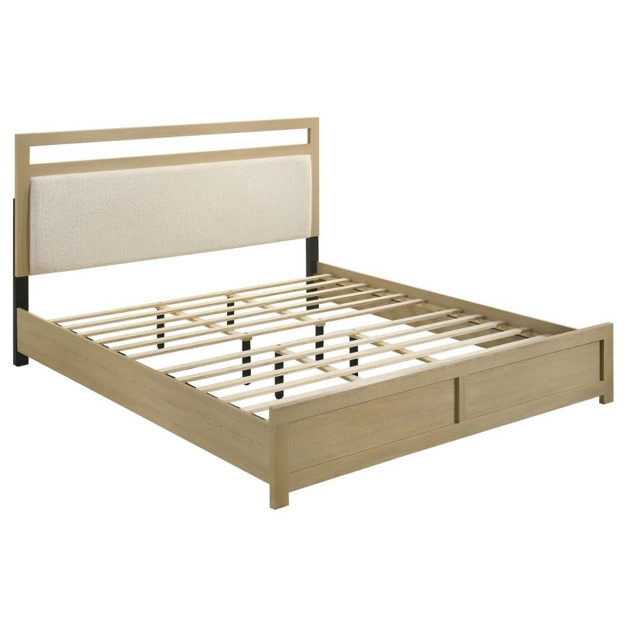 Hendricks Panel Headboard Platform Bed Light Oak, Size: Eastern King