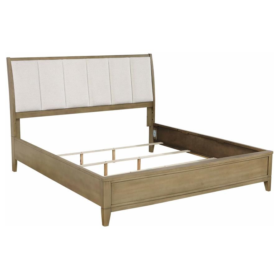 Granada Upholstered Panel Bed Natural Pine, Size: Eastern King