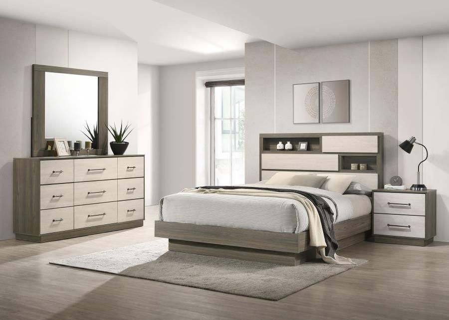 Fenwick Bedroom Set Grey Oak, Sets: 4-Piece, Size: Eastern King