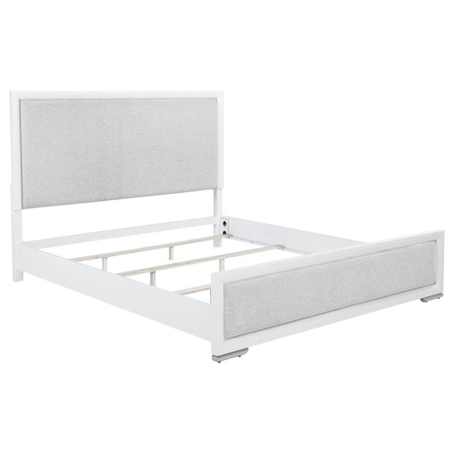 Gracemont 57-inch Panel Bed Grey and White, Size: Eastern King