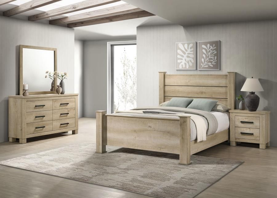 Oakglen Bedroom Set Weathered Oak, Sets: 4-Piece, Size: Eastern King