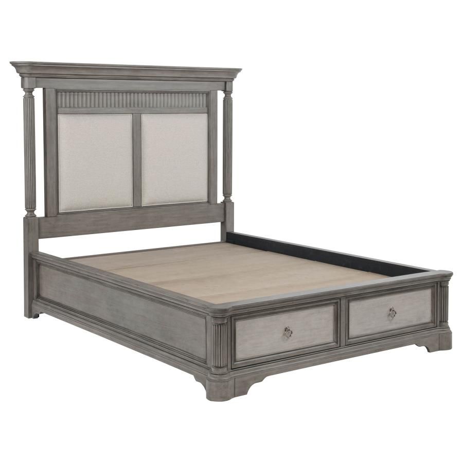 Cresswell Storage Platform Bed Weathered Taupe, Size: Eastern King