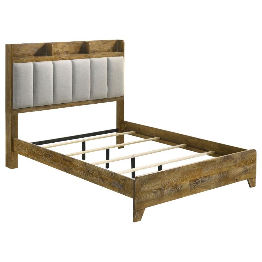 Henderson 57-inch Bookcase Panel Bed Medium Oak, Size: Eastern King