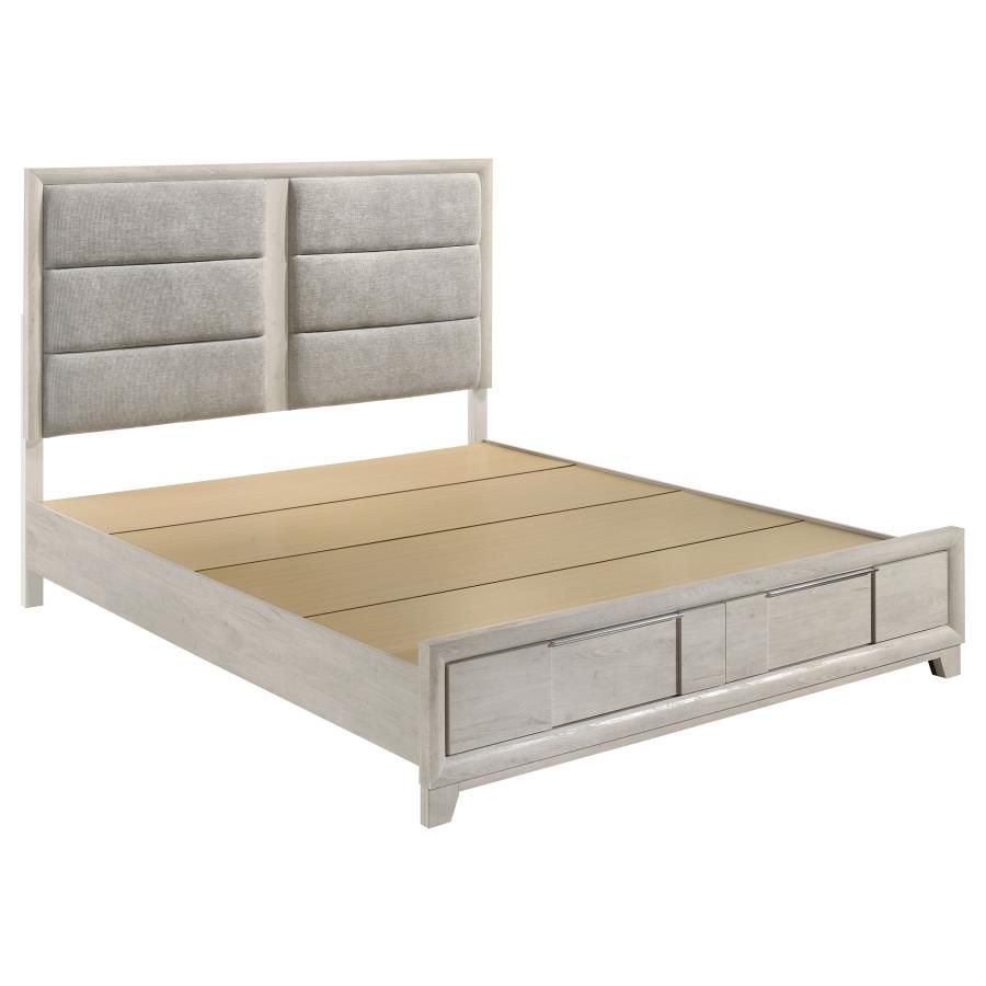 Farre Upholstered Storage Platform Bed Washed Grey, Size: Eastern King
