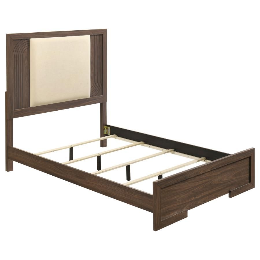 Etienne Velvet Upholstered Panel Bed Walnut, Size: Full