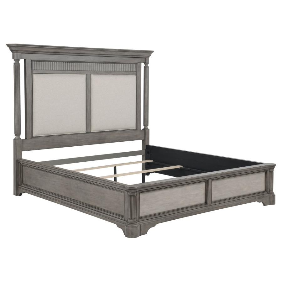 Cresswell Panel Bed Weathered Taupe, Size: Eastern King