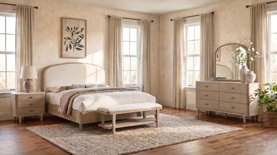 Lucaire Bedroom Set Sandstone, Sets: 4-Piece, Size: Eastern King