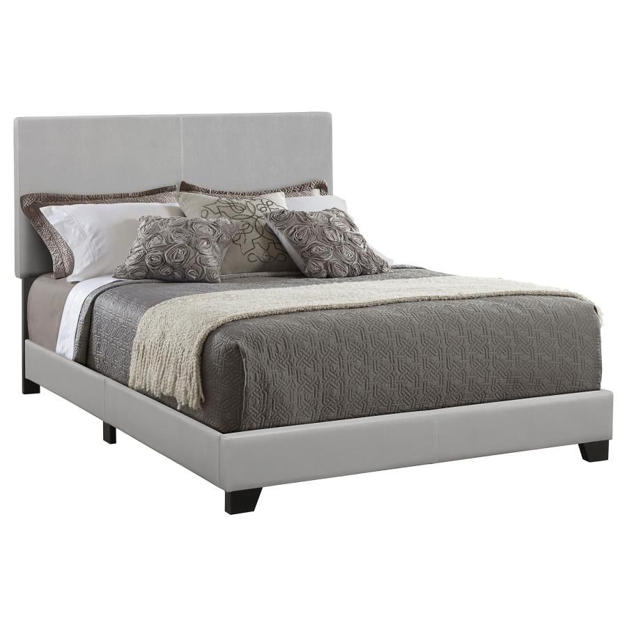 Dorian Faux Leather Upholstered Bed Grey, Size: Full