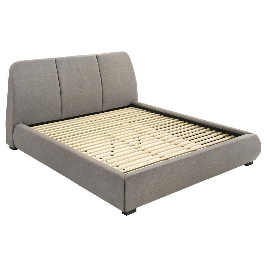 Mokena 46-inch Upholstered Platform Bed Taupe, Size: Eastern King