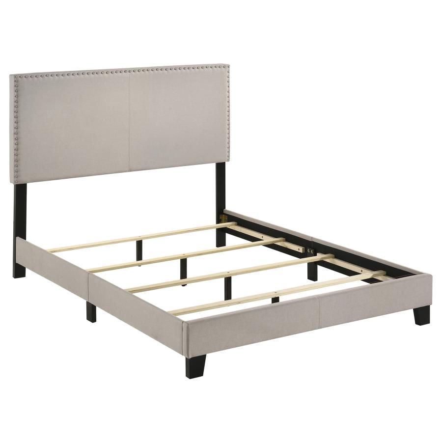 Boyd Upholstered Panel Bed Ivory, Size: Full