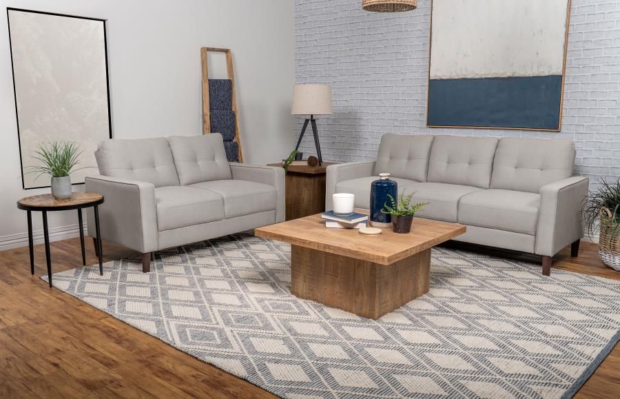 Bowen Upholstered Track Arm Tufted Sofa Set Beige, Sets: 2-Piece