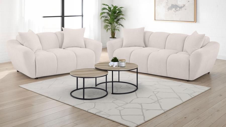 Destino Chenille Splayed Arm Sofa Set Greige, Sets: 2-Piece