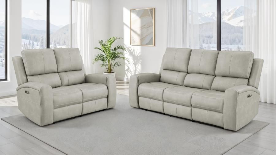 Brickston Triple Power Reclining Sofa Set Grey, Sets: 2-Piece