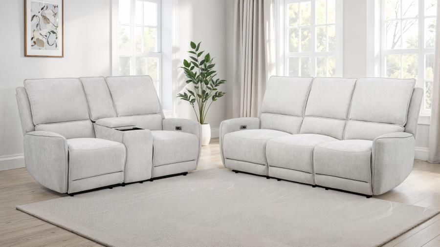 Sylmar Chenille Power Reclining Sofa Set Dove Grey, Sets: 2-Piece