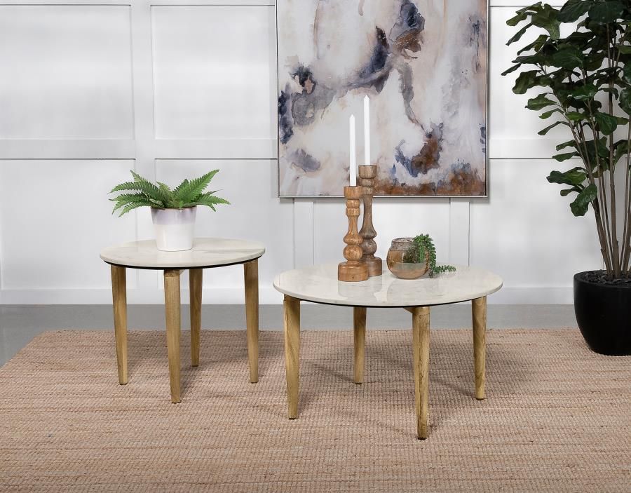 Aldis Coffee and End Table Set White, Sets: 2-Piece