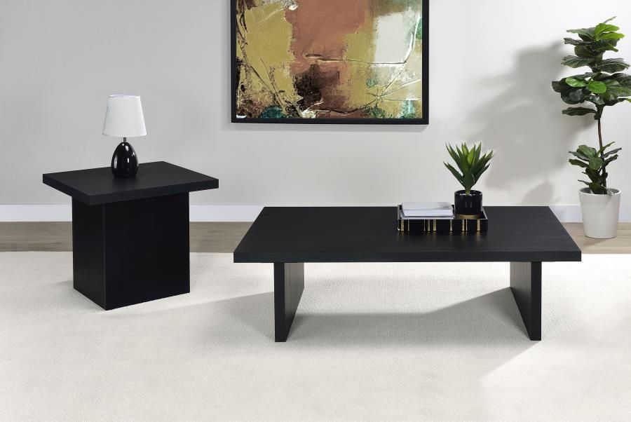 Max Rectangular Coffee and End Table Set Black, Sets: 2-Piece