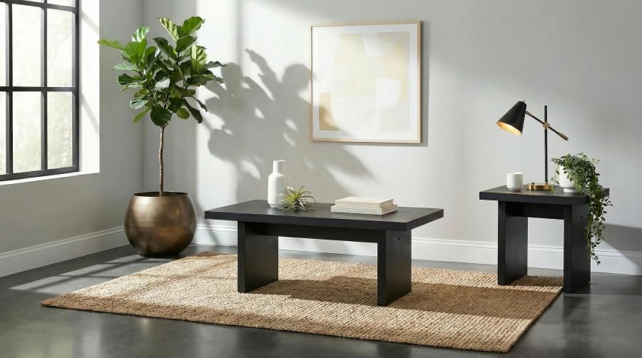 Decker Coffee and End Table Set Black, Sets: 2-Piece